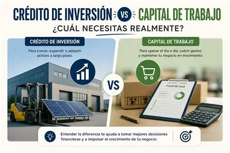 Crédito de inversión vs capital de trabajo: ¿cuál necesitas realmente?